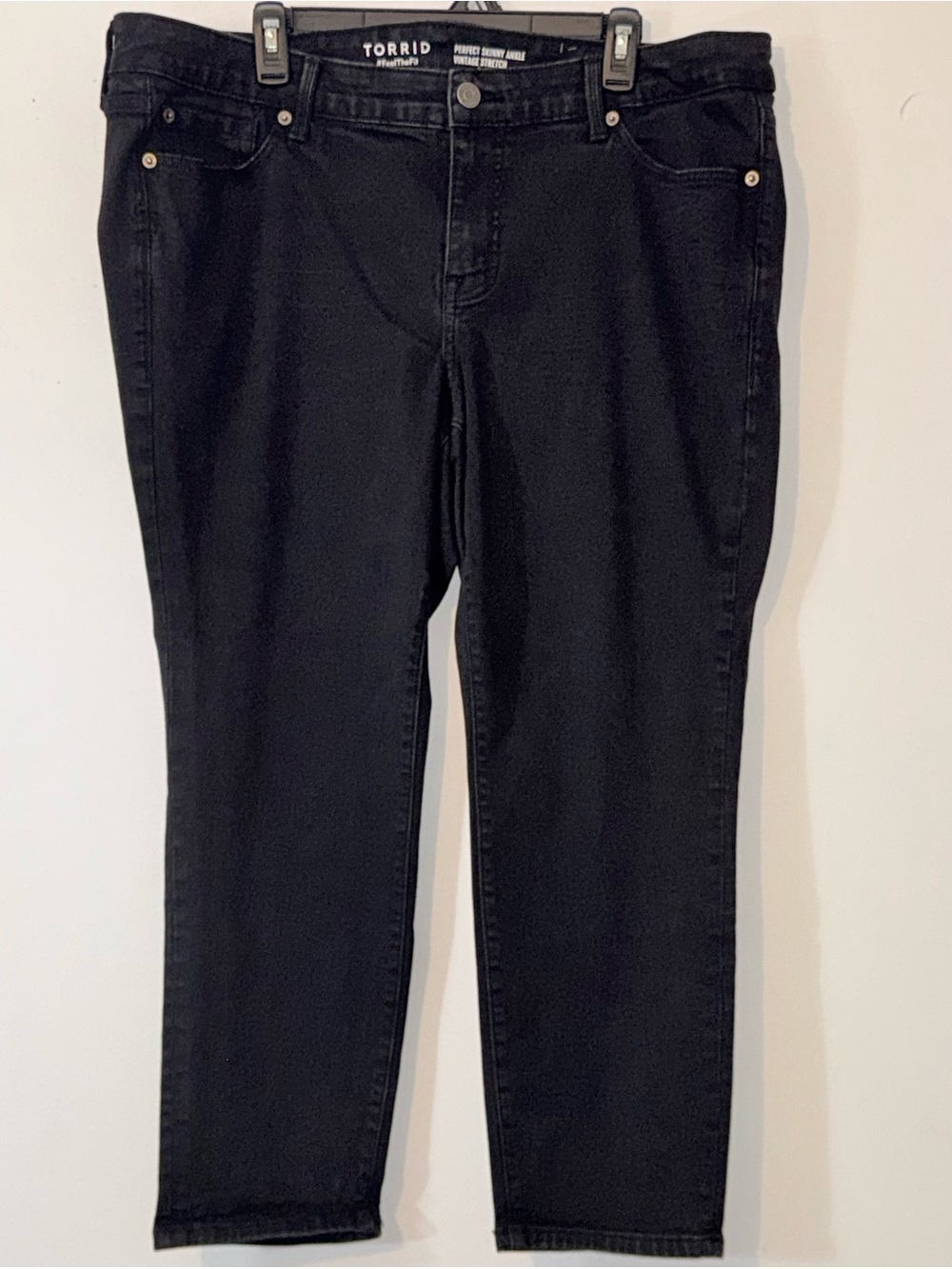 Torrid Perfect Skinny Ankle Vintage Stretch Black Jeans Size 18R Plus
